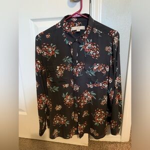 LOFT Floral Button Down Blouse LP
